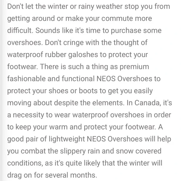 NWT NEOS overshoes